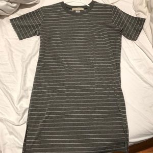 Grey striped tee shirt dress Small/Medium
